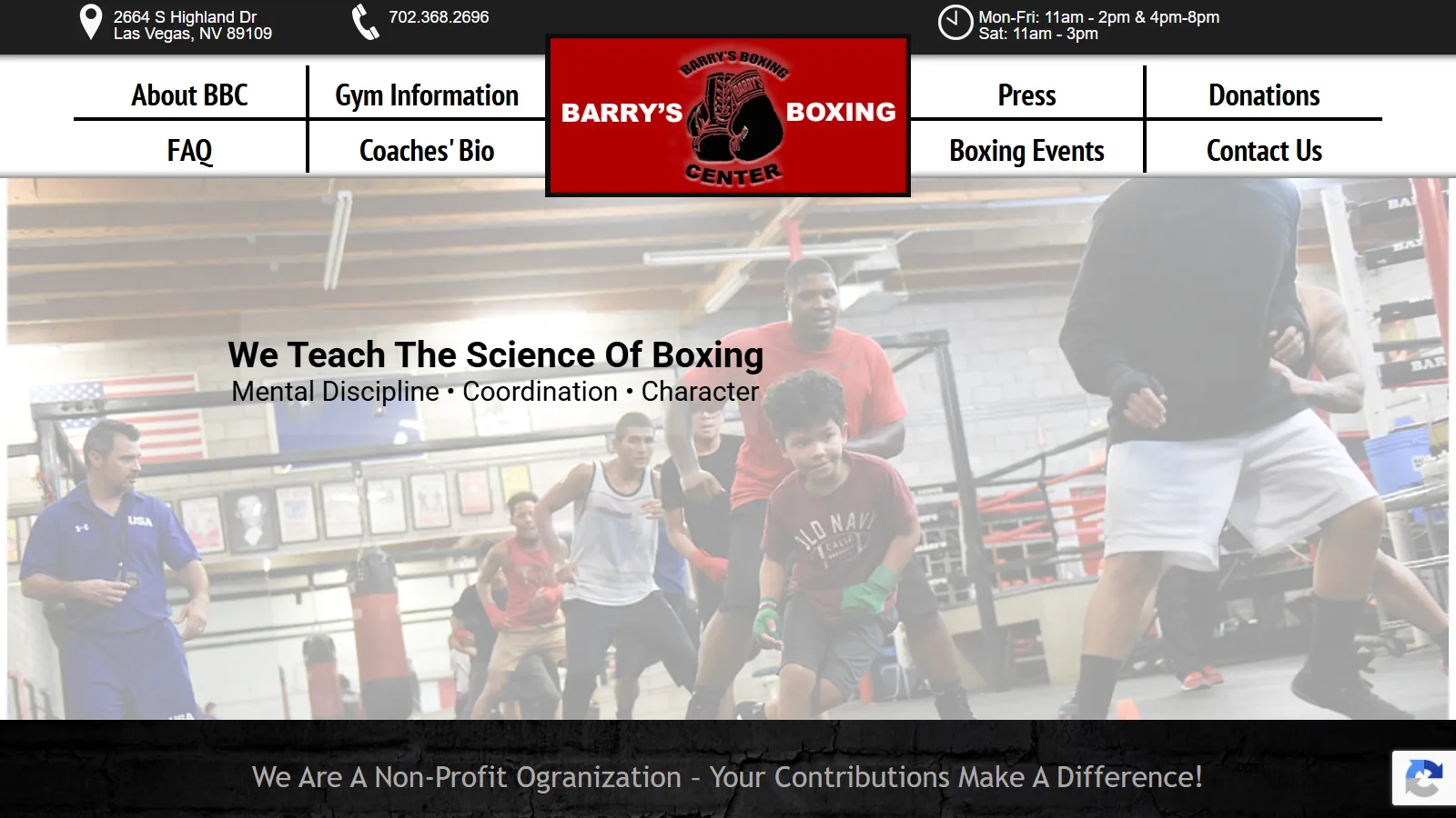 Barry's Boxing Center website